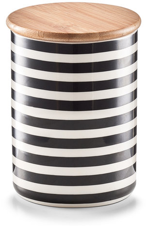 Zeller Keramická dóza pruhy 580 ml, 10 × 13 cm, černobílá