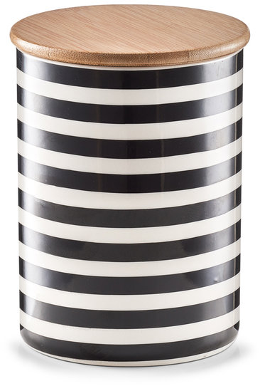 Zeller Keramická dóza pruhy 900 ml, 11,5 × 15 cm, černobílá