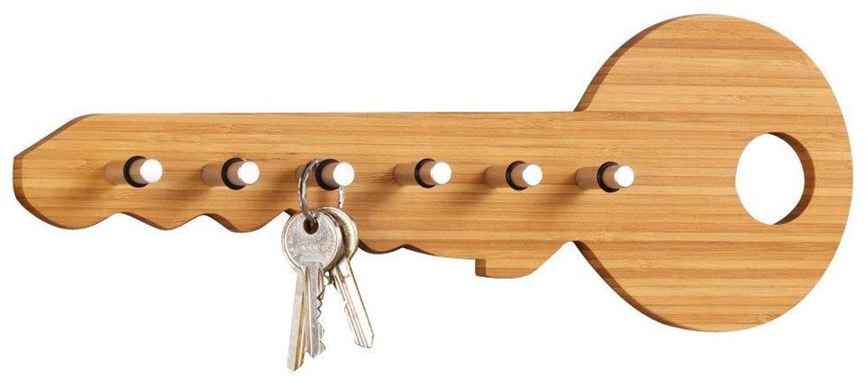Zeller Key, 6 háčku, bambus, 35 × 13 × 4 cm