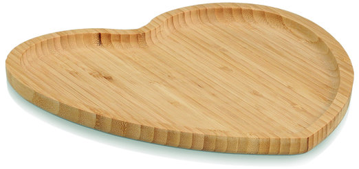 ZELLER Servírovací prkénko Srdce, bambus 27 × 25 cm