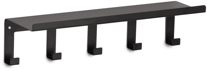 ZELLER Nástěnný věšák 4 háčky 40 × 11 × 10,4 cm, černý