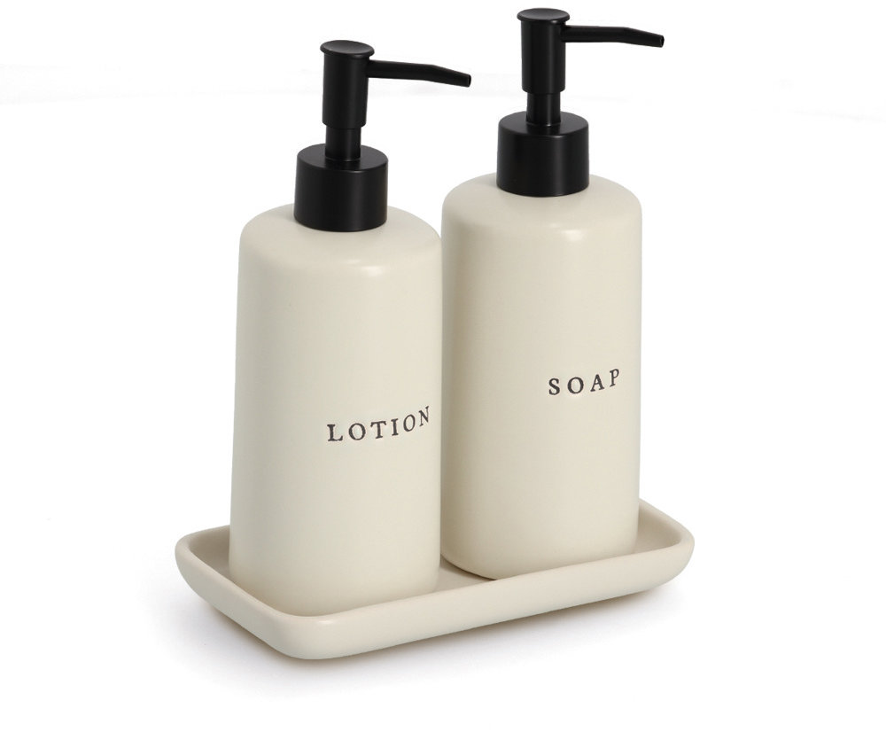 Zeller Keramické dávkovače na mýdlo a lotion Bath Style 3 díly