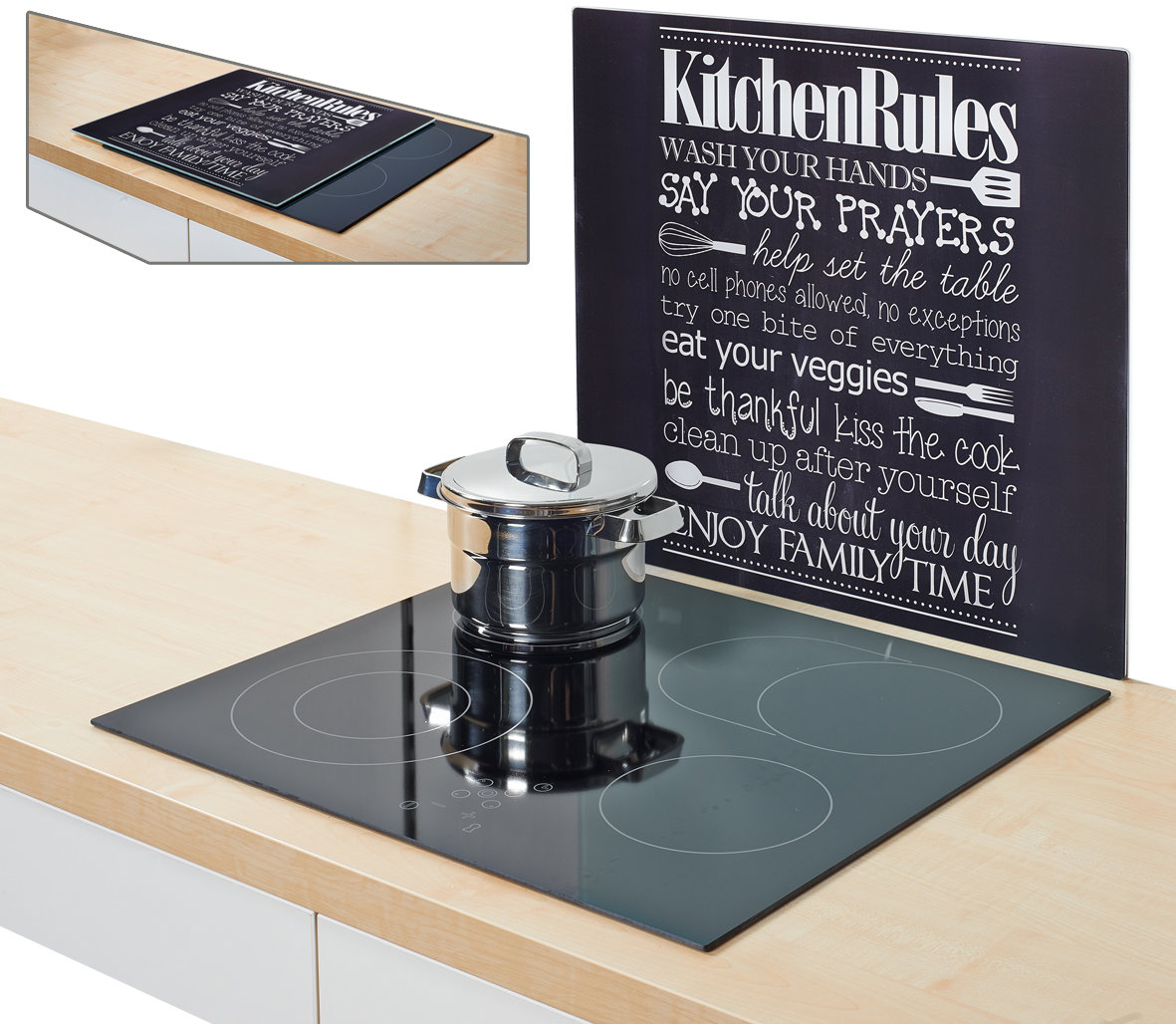 ZELLER Skleněná deska Kitchen Rules 56 × 50 cm