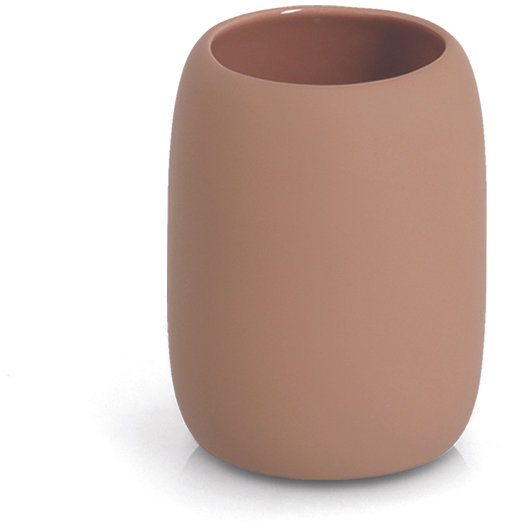 ZELLER Kelímek na kartáčky keramický barva moka 8,4 × 10,8 cm