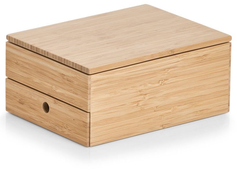 Zeller Bambusová skříňka na šperky se zrcátkem 24,5 × 18,5 × 11,2 cm