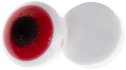 Knoflíky Žirovnice Knoflík 1,5 cm očičko červené 349892D - sada 6 ks