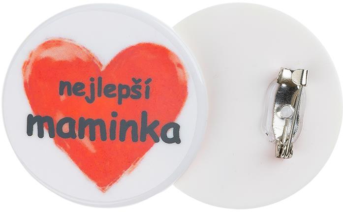 Knoflíky Žirovnice Placka "NEJLEPŠÍ MAMINKA"