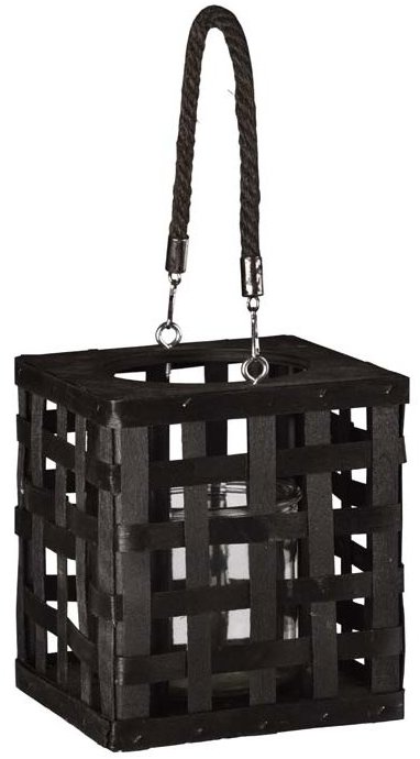 Z - TRADE Proutěná lampa s uchem, 15,5 × 18 cm, černá