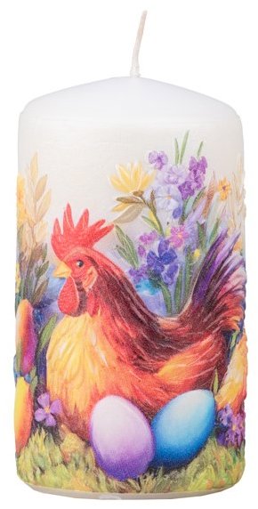Z - TRADE Válec 60 × 110 mm Slepička s kohoutem, barevná