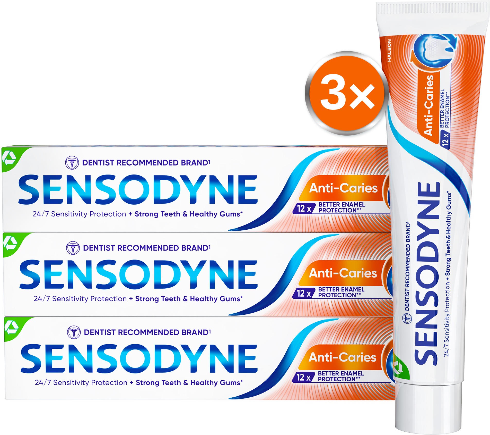 SENSODYNE Anti Caries proti zubnímu kazu 3× 75 ml