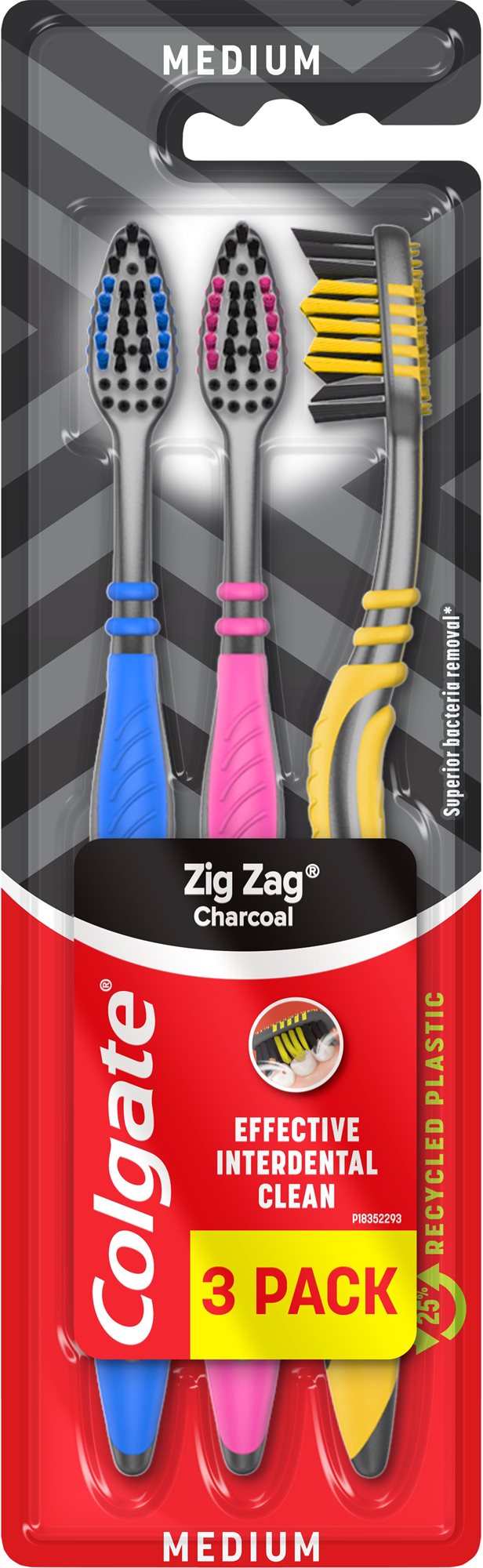 COLGATE ZIG ZAG charcoal 3  ks