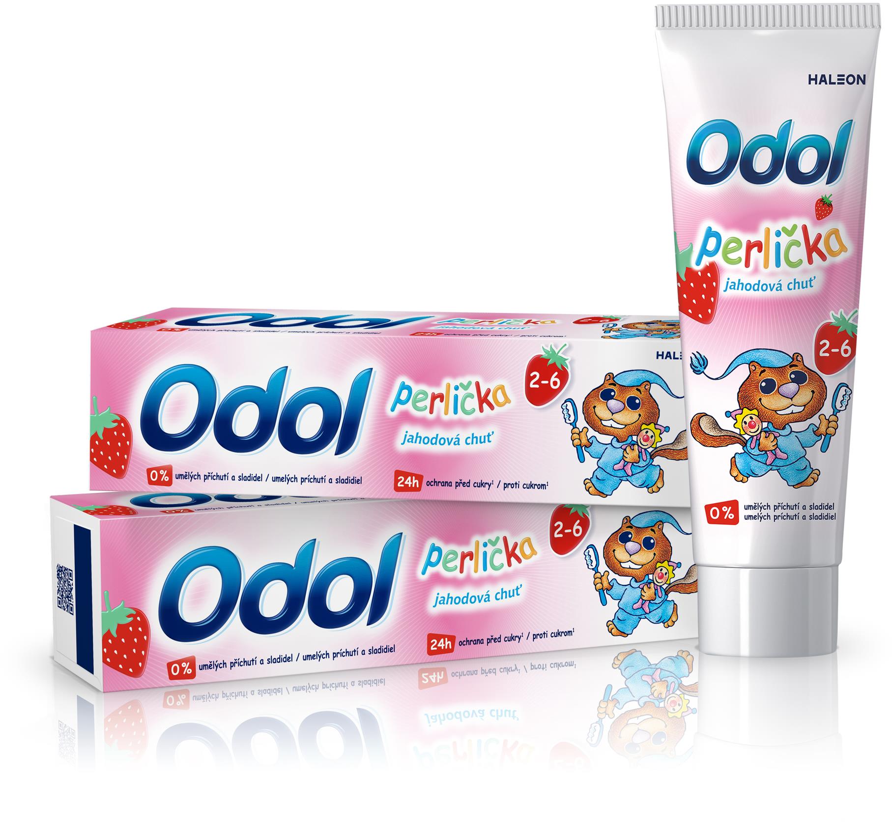ODOL Perlička pro děti s jahodovou příchutí 2× 50 ml