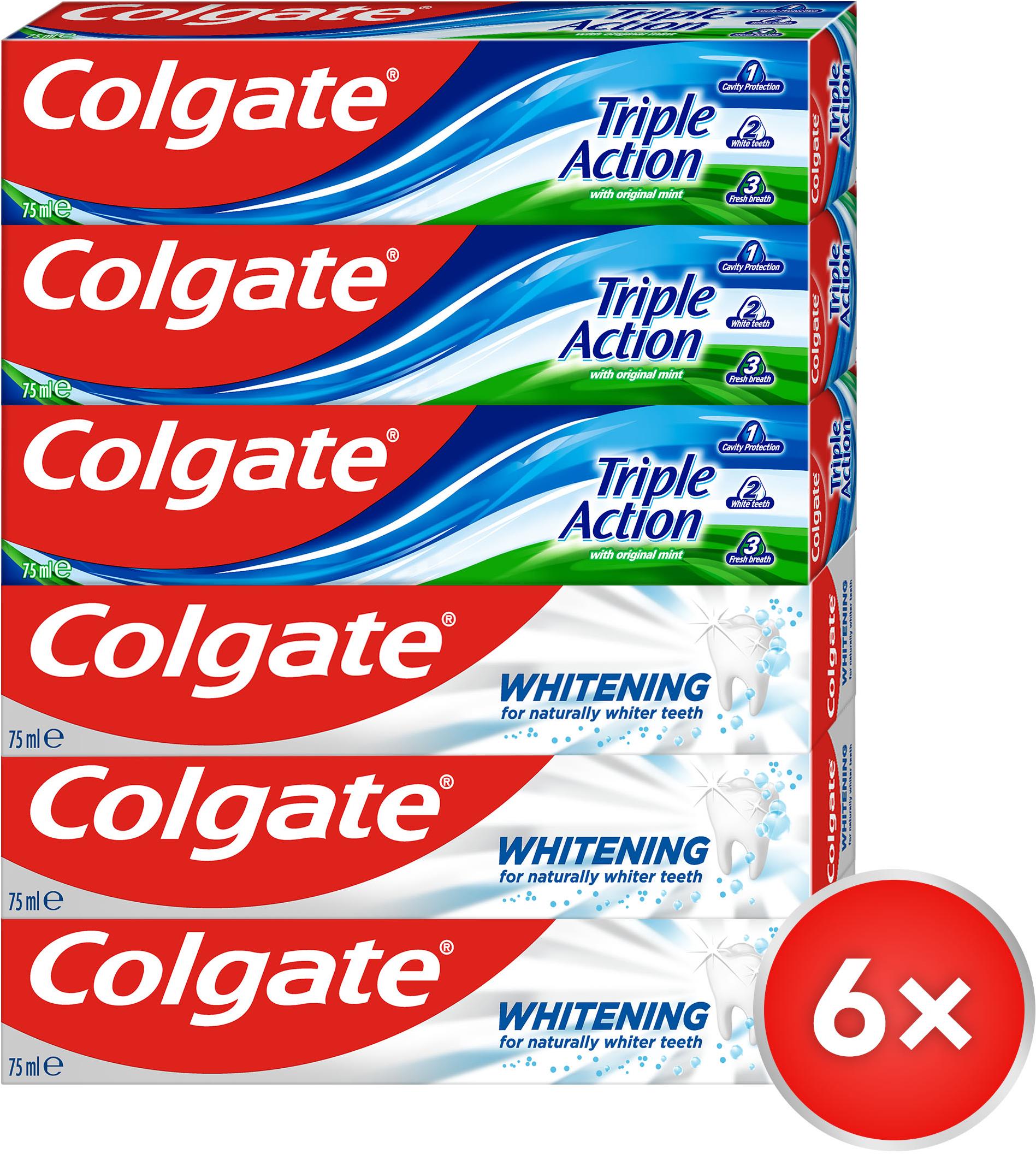 COLGATE Whitening & Triple Action 6× 75 ml