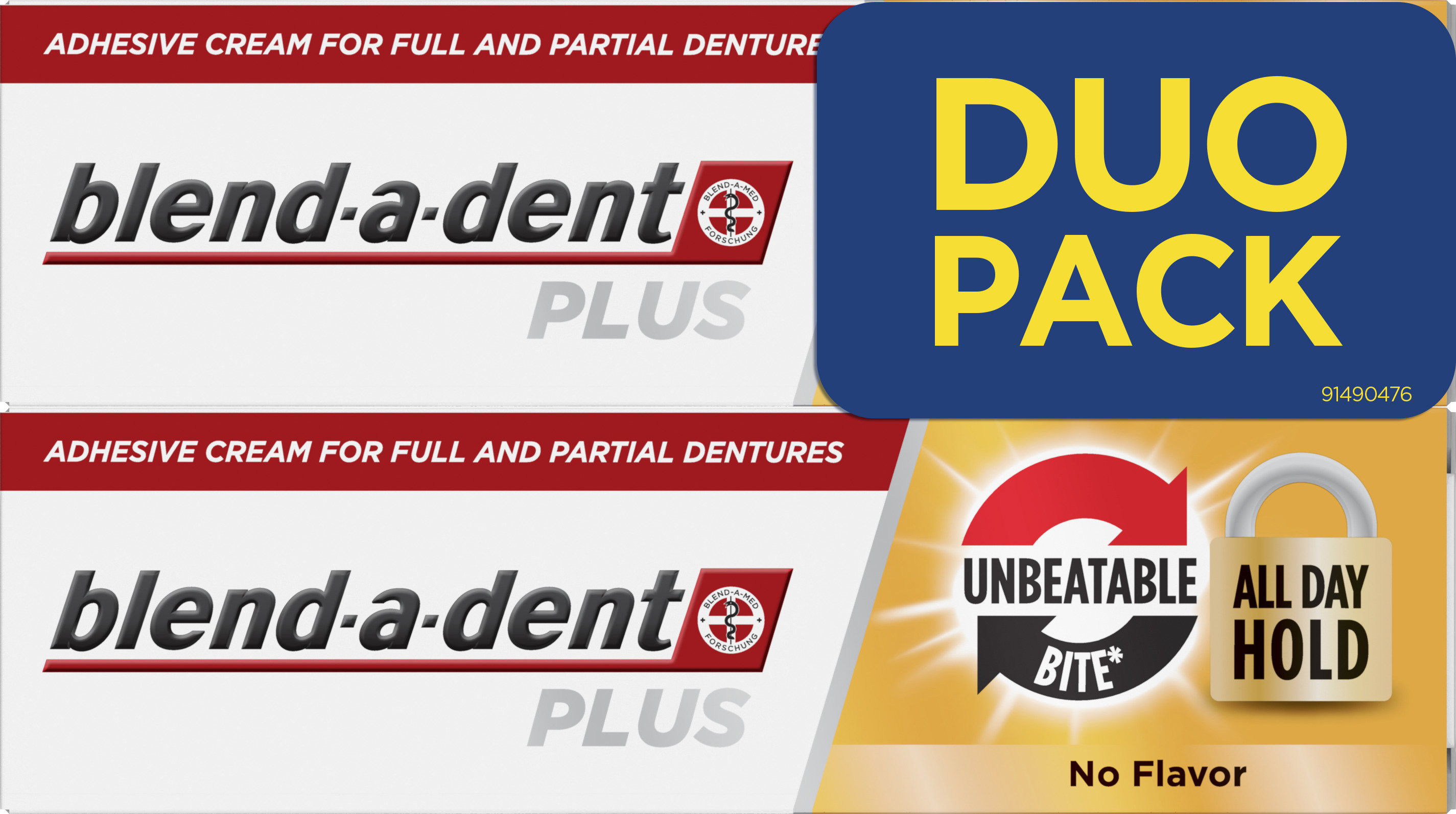 Blend-a-dent Plus Unbeatable Bite fixační krém na zubní náhradu 2 × 40 ml