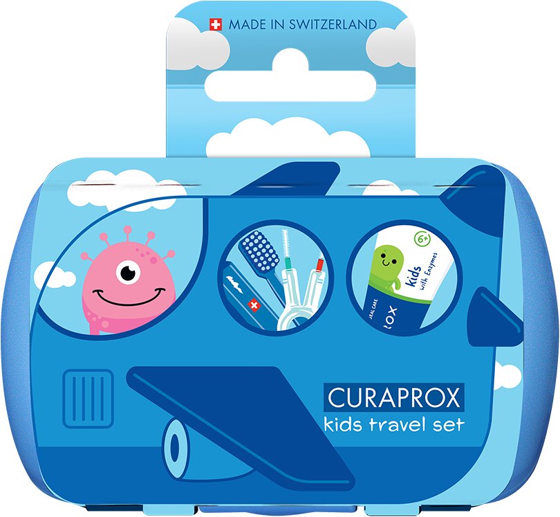 CURAPROX Travel set KIDs, modrý