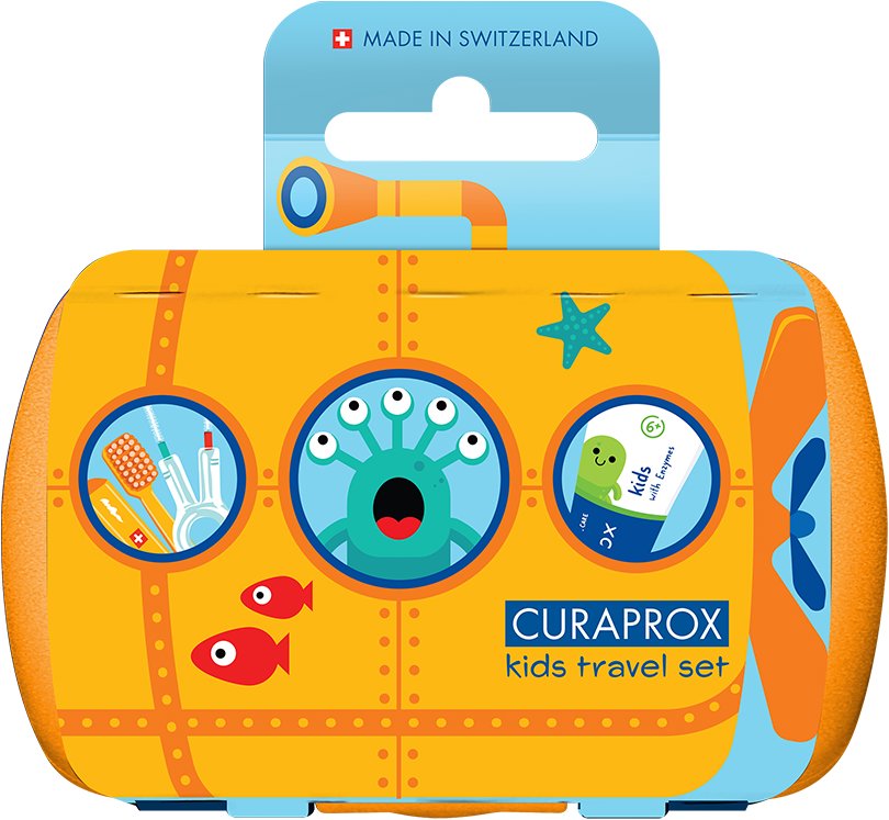 CURAPROX Travel set KIDs, oranžový