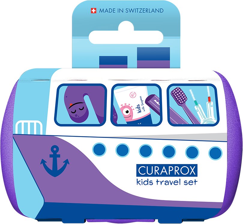 CURAPROX Travel set KIDs, fialový