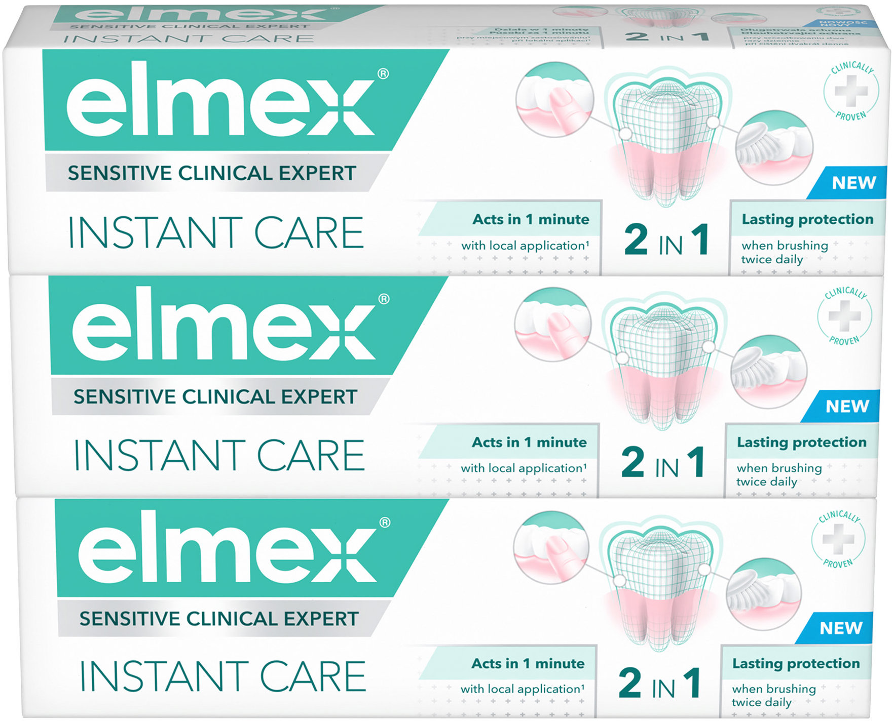 ELMEX Sensitive Clinical Expert Instant Care 2v1 3× 75 ml