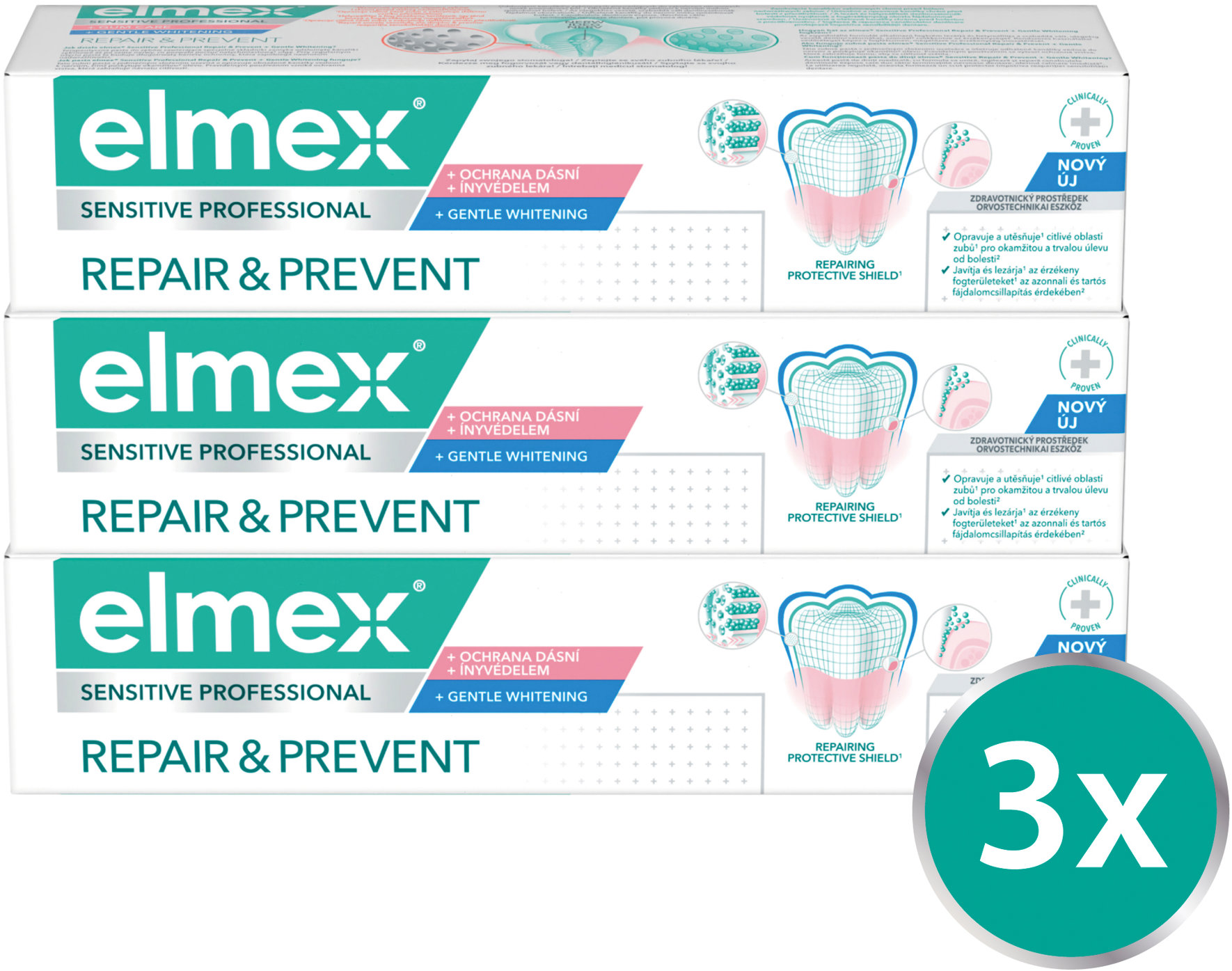 ELMEX Repair & Prevent 3× 75 ml