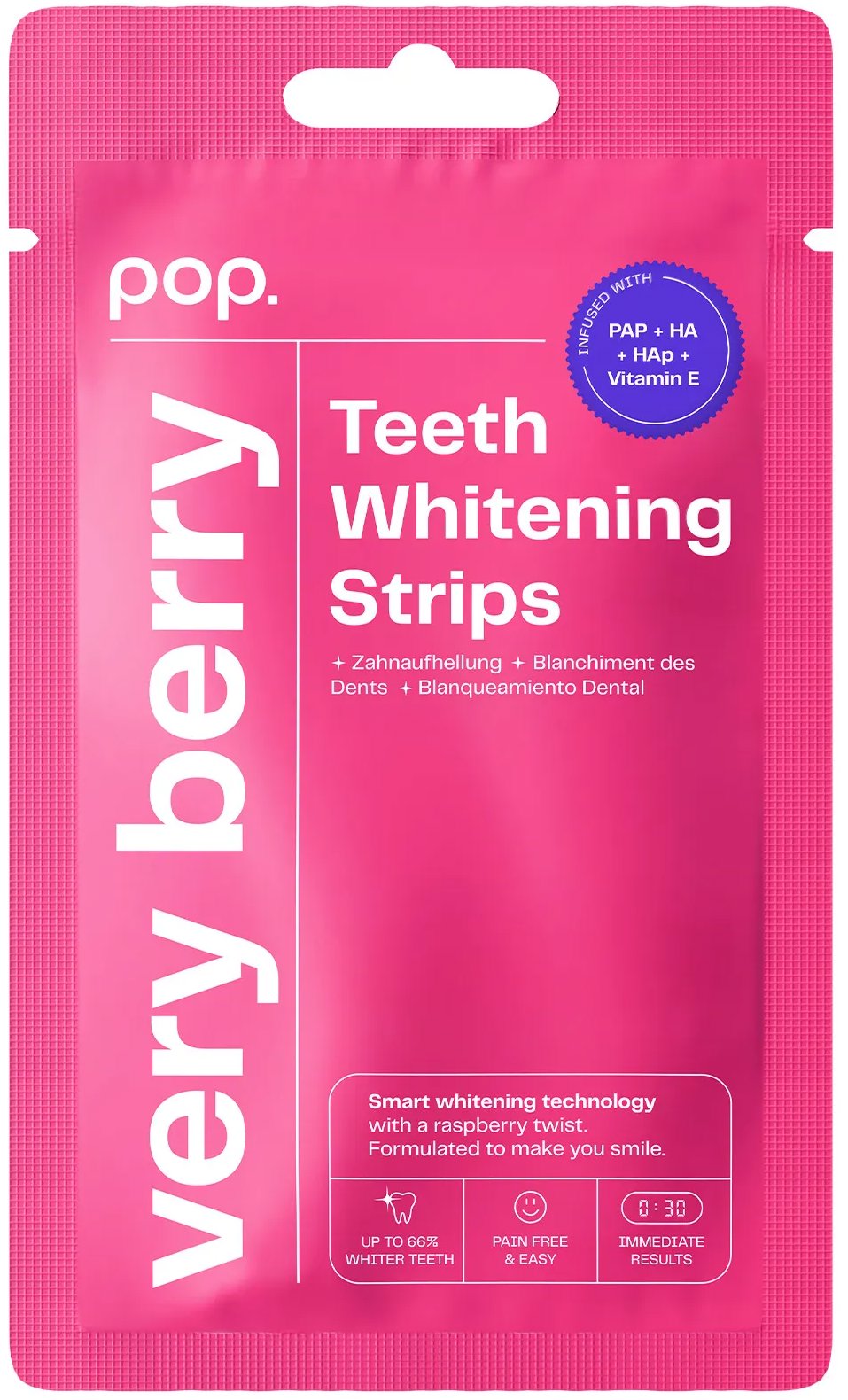 POP bělicí pásky Very Berry, 7× 2 ks
