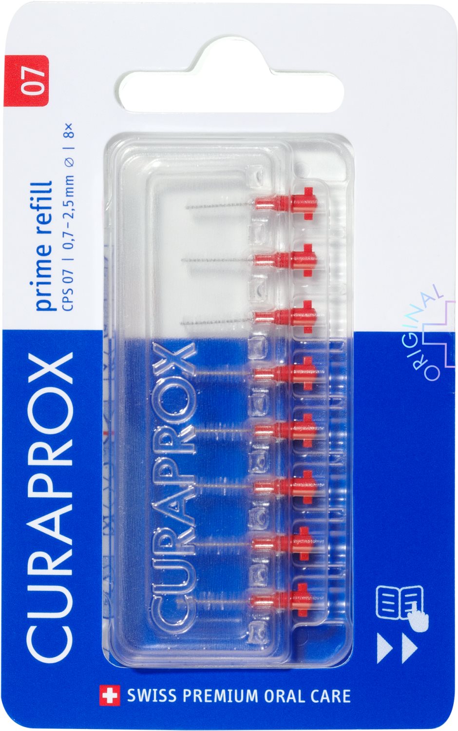 CURAPROX CPS 07 Prime Refill červený 0,7 mm, 8 ks