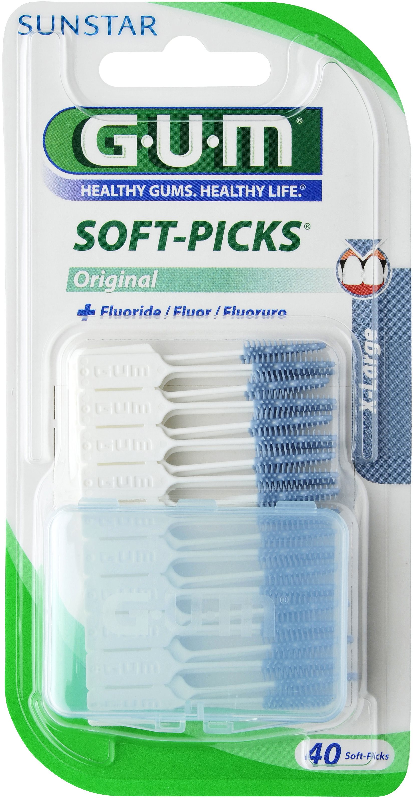 GUM Soft-Picks X-Large masážní s fluoridy, ISO 4, 40 ks