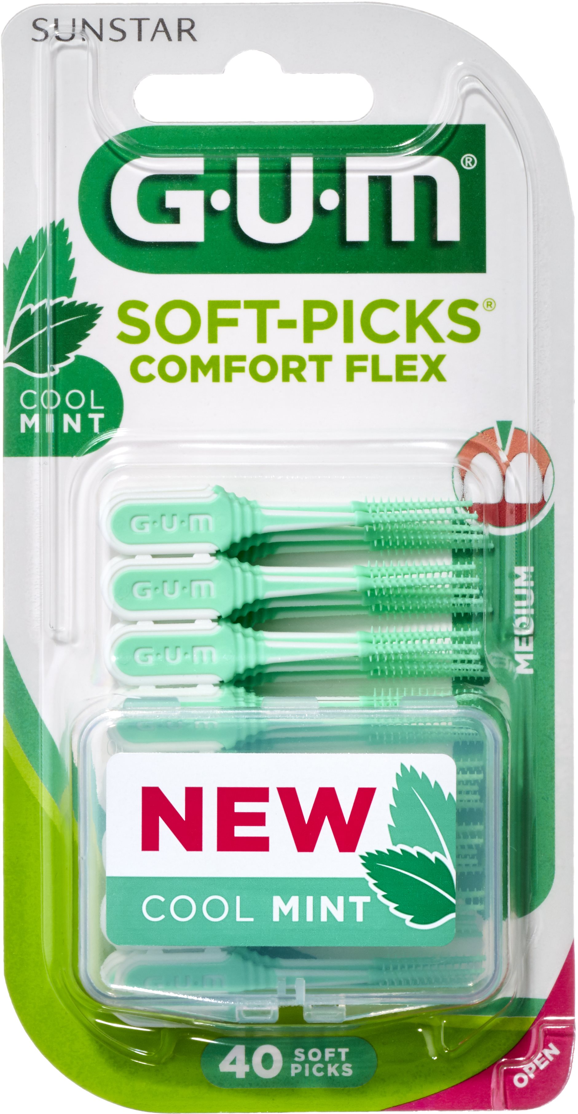 GUM Soft-Picks Regular Comfort Flex Mint, ISO 1, 40 ks