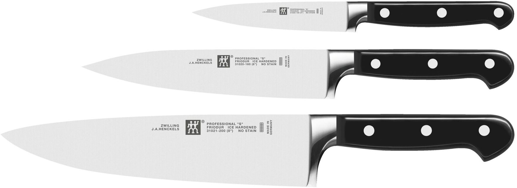 Zwilling Profesional "S" 31020-100, 31021-200, 31020-160 set nožů 3 ks
