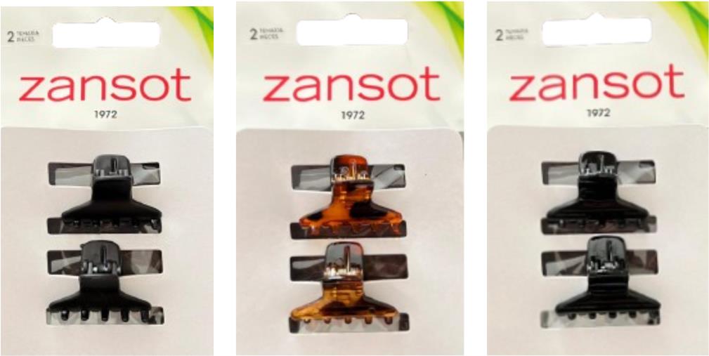 Zansot Sponka na vlasy Classic Small 2,5 cm, 3 ks lesklá + matná + želva