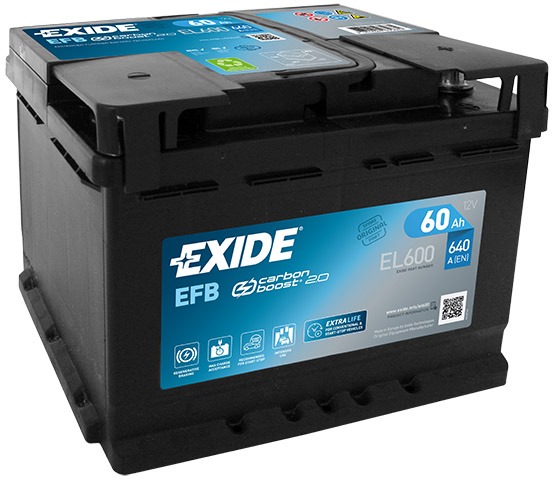 EXIDE START-STOP EFB 60Ah, 12V, EL600