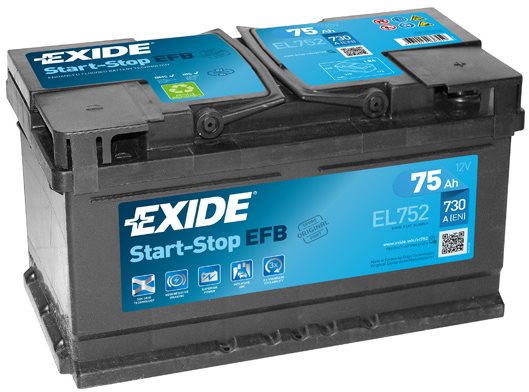 EXIDE START-STOP EFB 75Ah, 12V, EL752