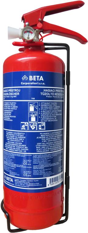 ČERVINKA práškový hasicí přístroj 2 kg P2 BETA L vč. revize