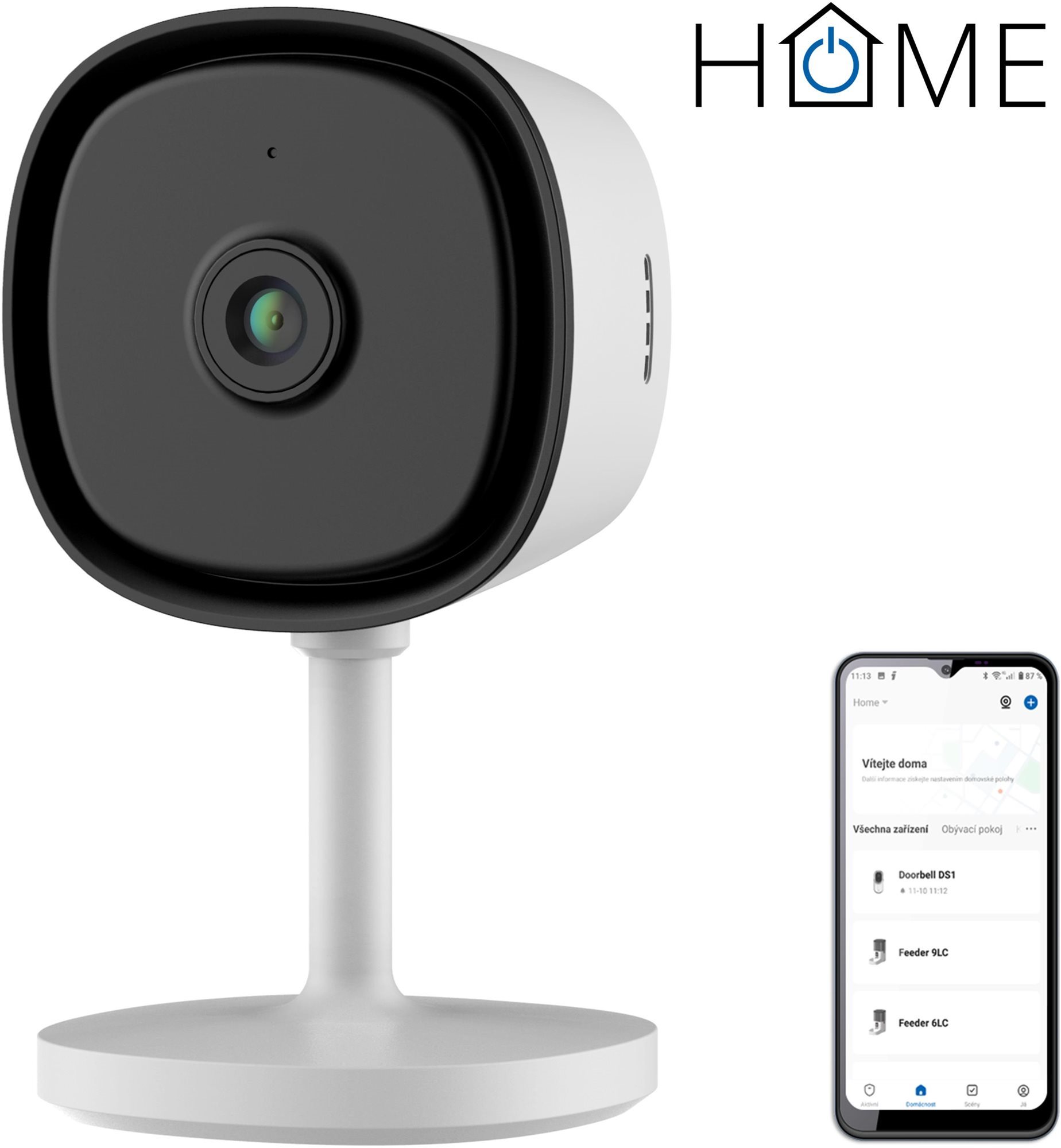 IGET HOME Camera CS1 White - vnitřní IP FullHD kamera s detekcí pohybu a zvuku a nočním viděním