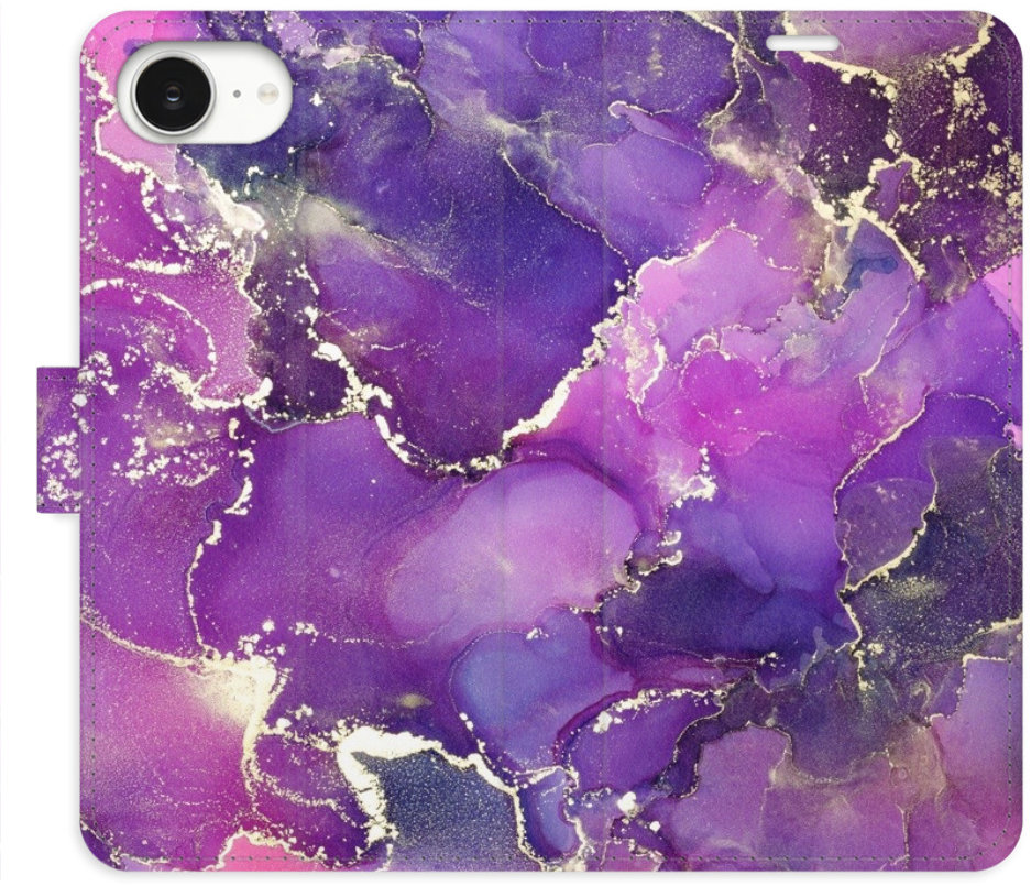 iSaprio Flip pouzdro Purple Marble pro iPhone 16e