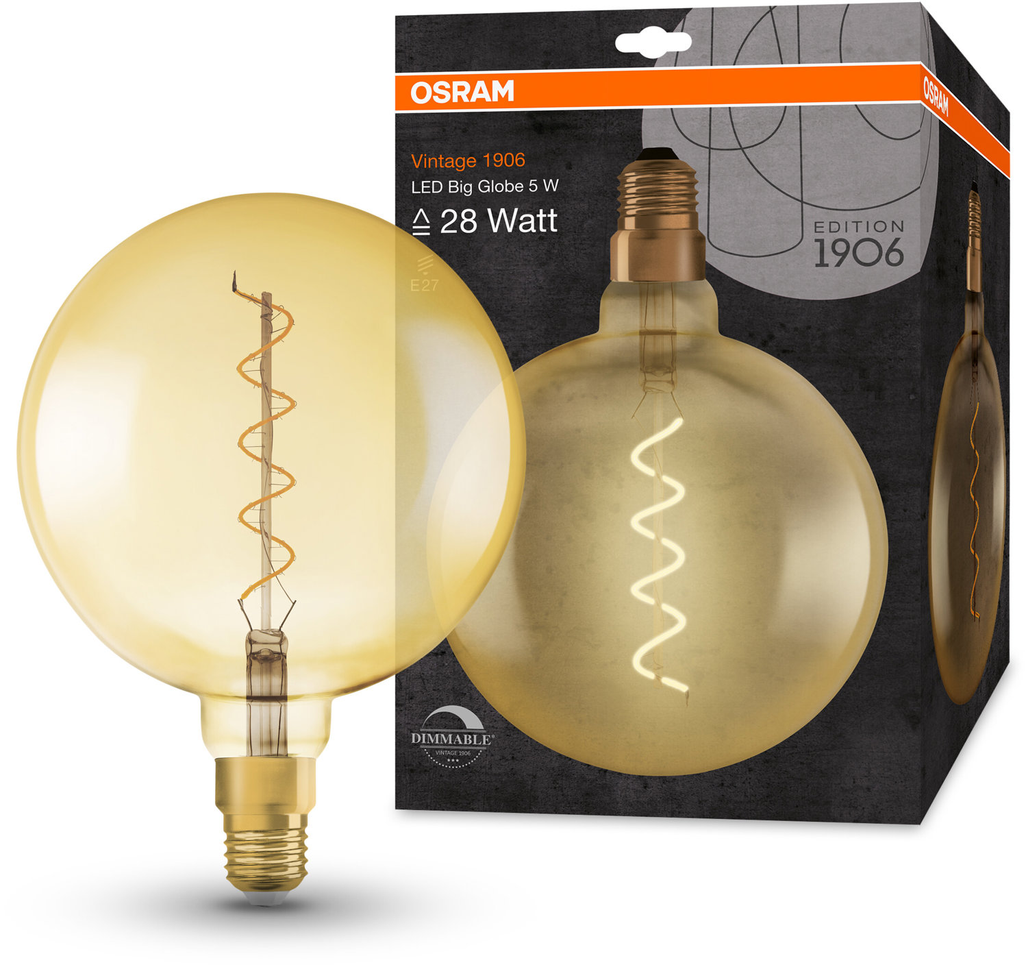 OSRAM zlatá LED stmívatelná žárovka E27 4 W VINTAGE, teplá bílá