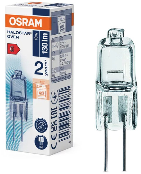 OSRAM 20X1, G4, 10W, 64418 OVEN, 450 °C, čirá