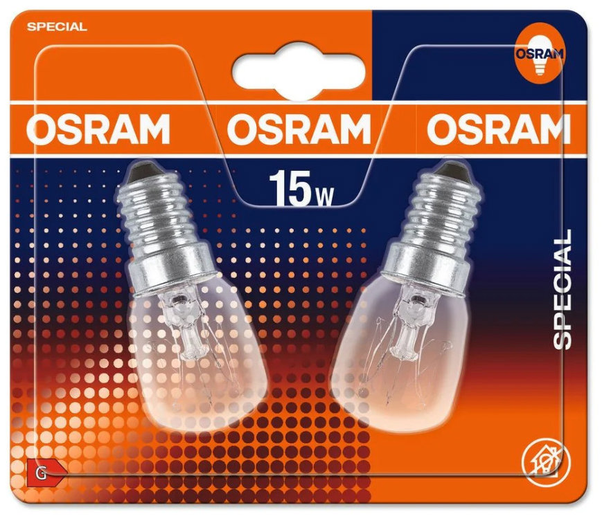 OSRAM SPC.T26/57, E14, 15W, 300 °C, čirá - balení 2 ks