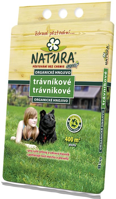 Roztržený obal - Trávníkové hnojivo AGRO - organické NATURA (více než 50% bezvadného obsahu)