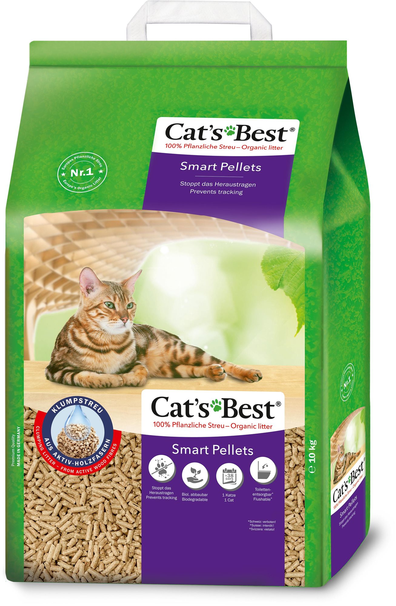 Roztržený obal - Stelivo pro kočky Cat's Best Smart Pellets