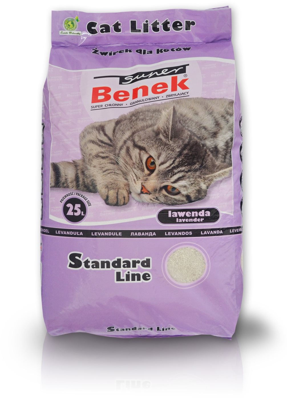 Roztržený obal - Stelivo pro kočky Super Benek Lavender