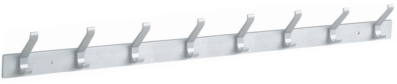 WALTECO Věšáková lišta 8 háčků 635mm, aluminum elox