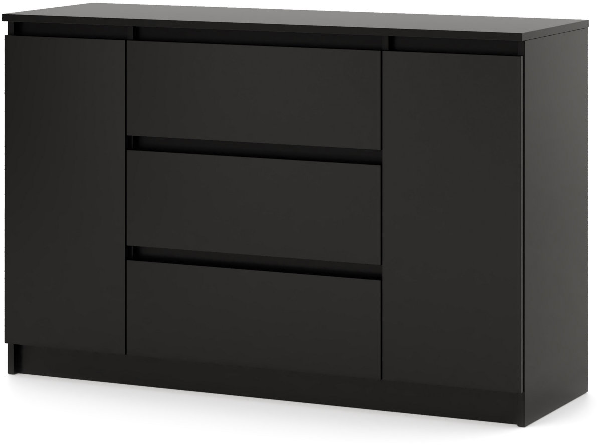 Komoda Simple černá matná 2D3S 120